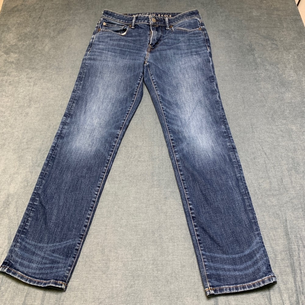 American Eagle Outfitters Airflex+ Straight Jeans Mens 31x32 Blue Denim Cotton